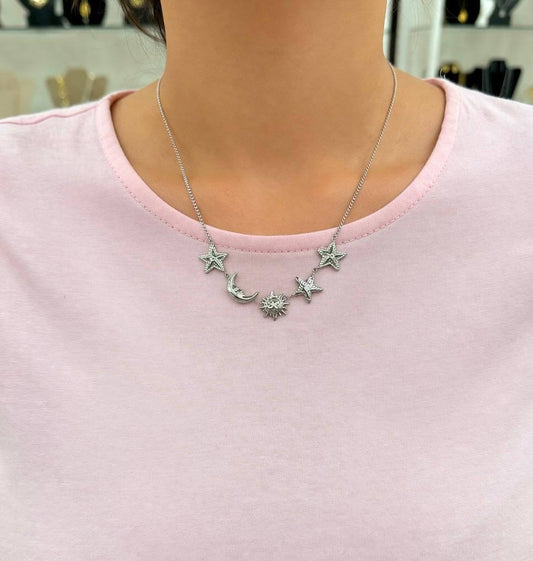 Collar Sol, Luna y Estrellas
