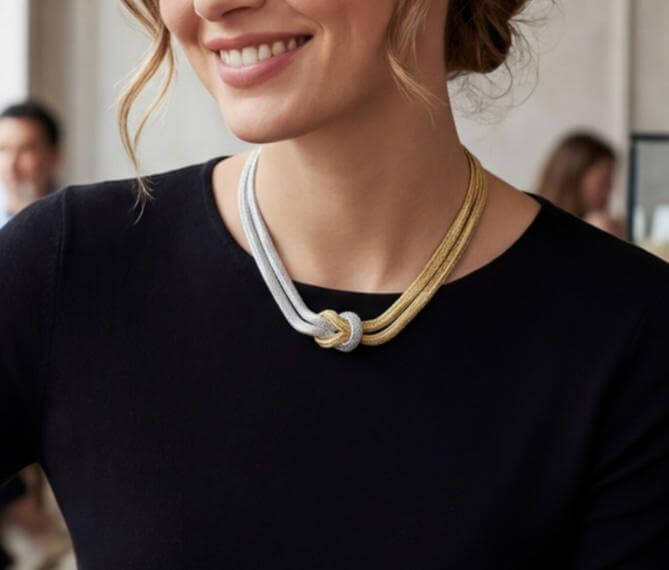 Collar Nudo Bicolor