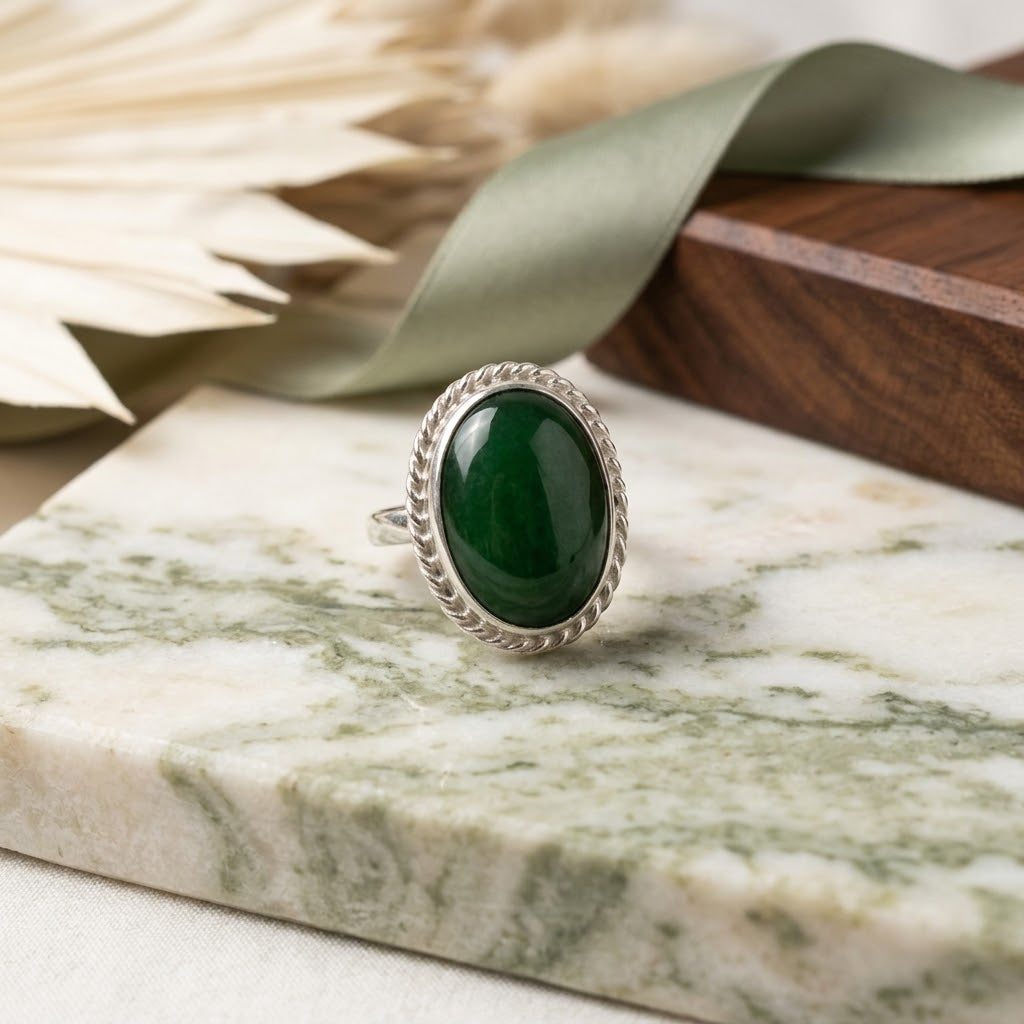 Anillo ágata verde