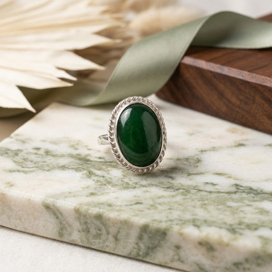 Anillo ágata verde