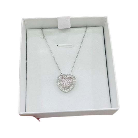 Collar Corazón Zirconia Baguette