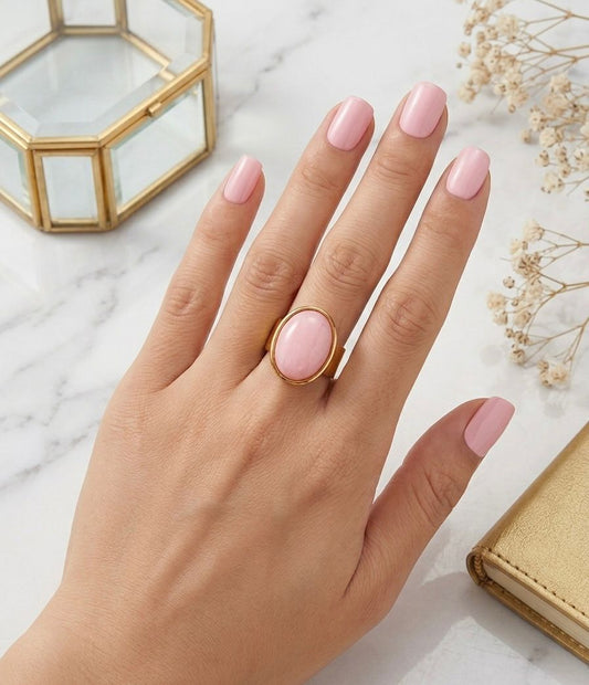 Anillo piedra rosa