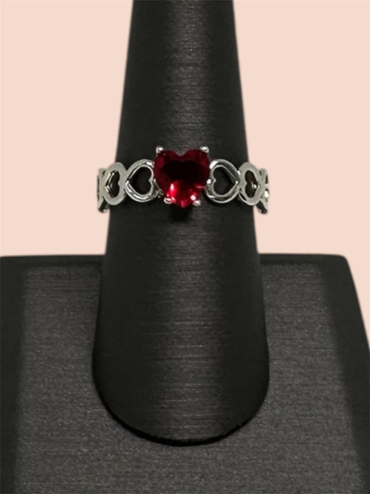 Anillo Corazón Rojo
