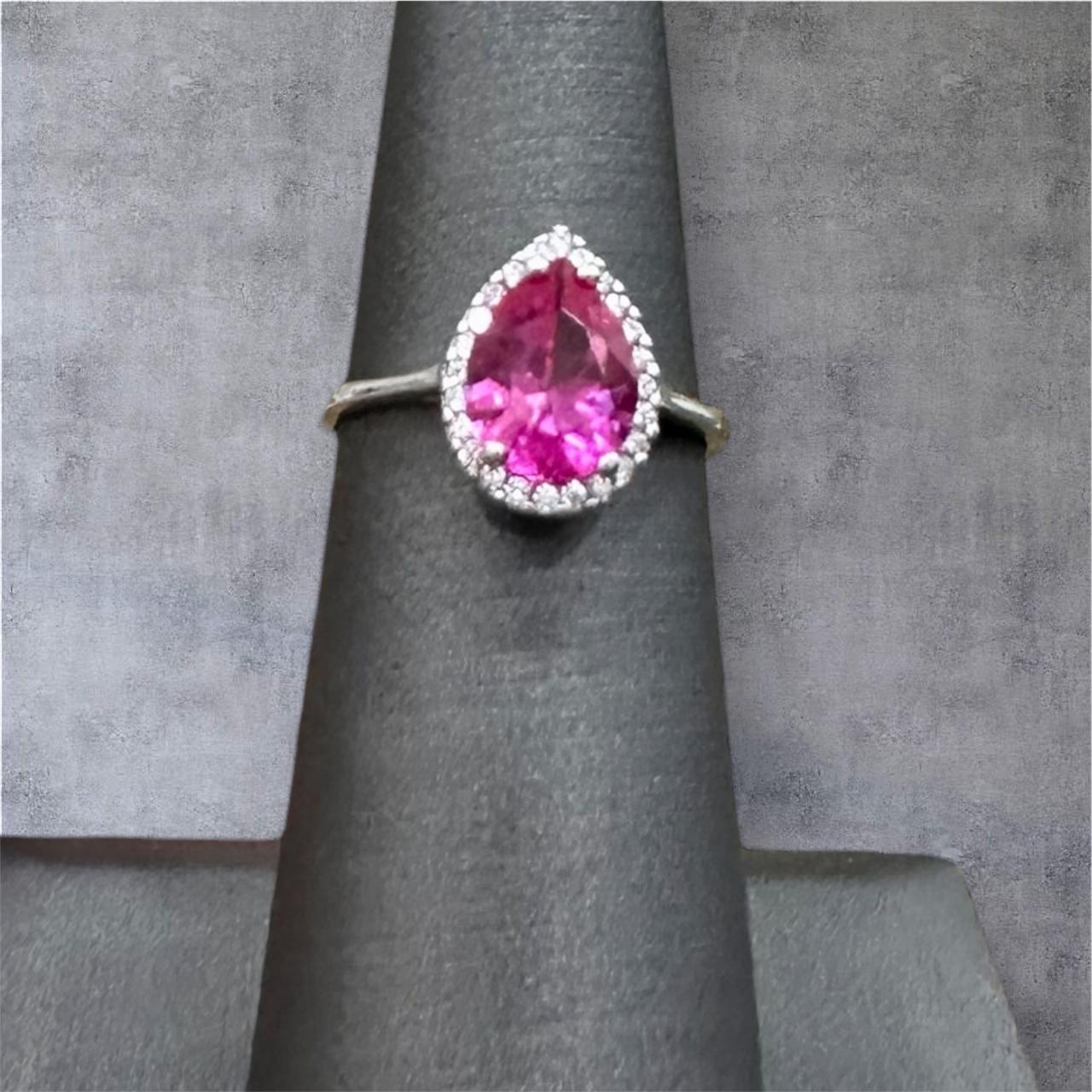 Anillo Zirconia Rosa