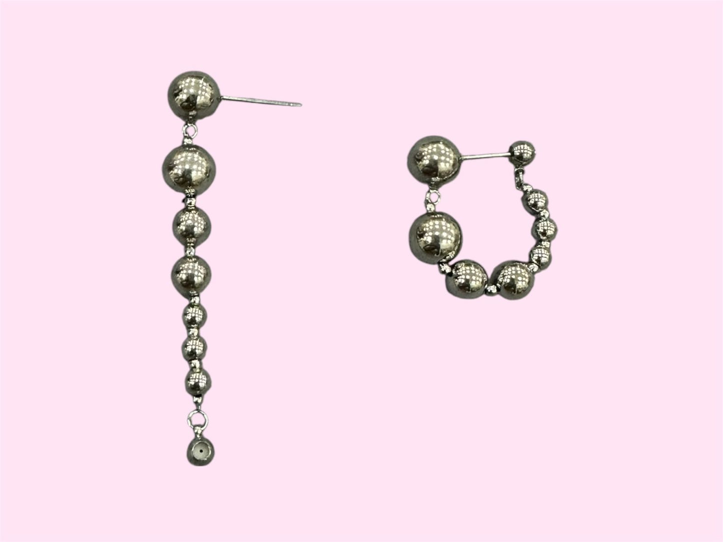 Aretes Esferas Plateadas