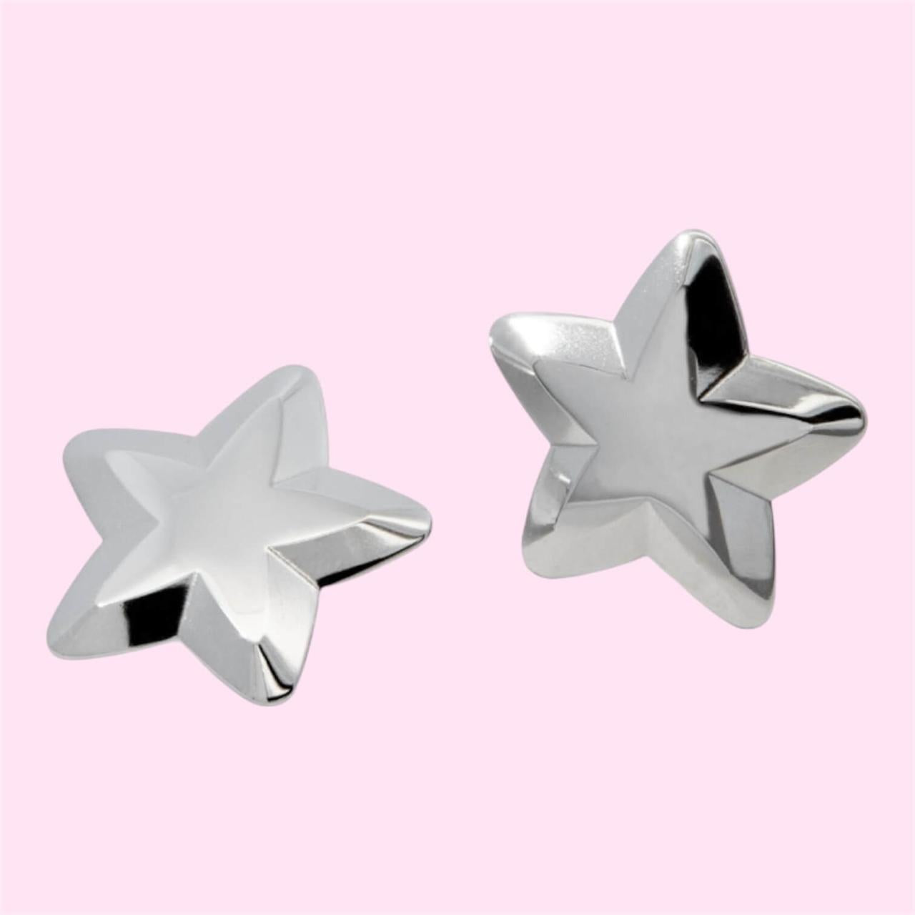 Aretes estrella plateados
