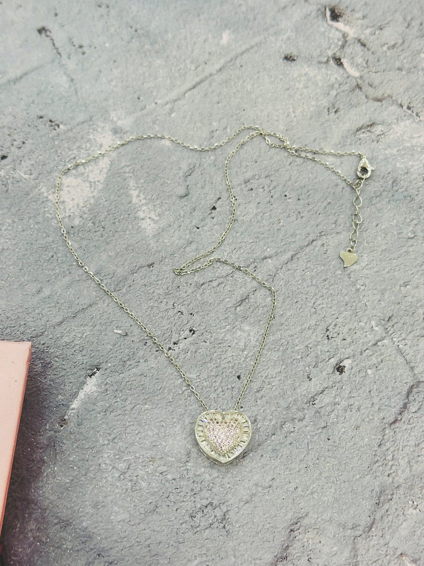 Collar Corazón Zirconia Baguette