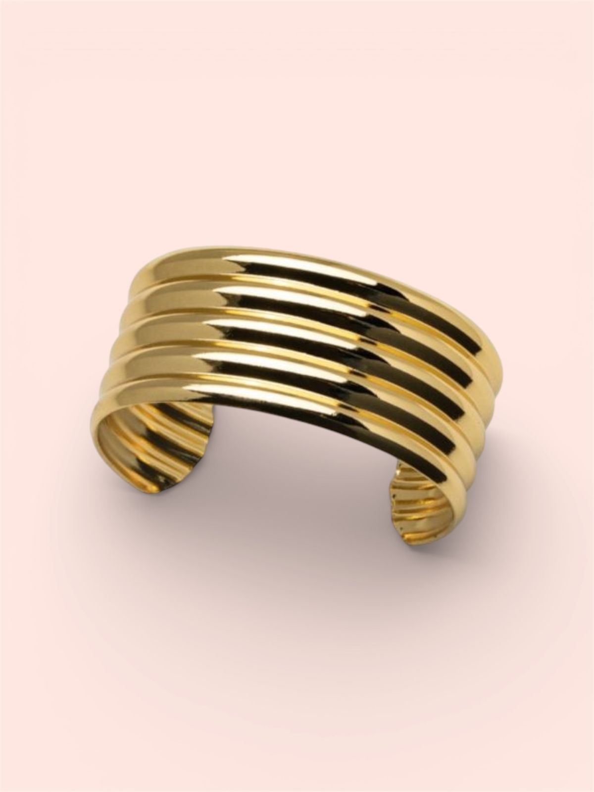 Pulsera Brazalete Líneas Dorado