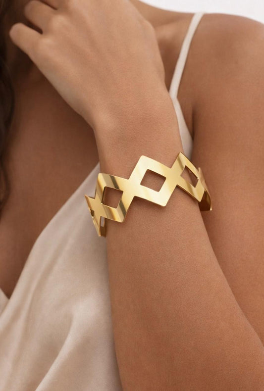 Pulsera Rombos Dorada