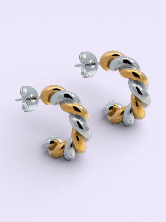 Aretes Torzal bicolor