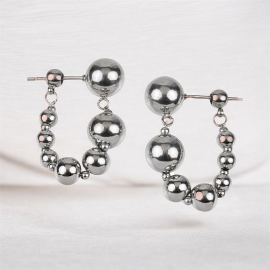 Aretes Esferas Plateadas